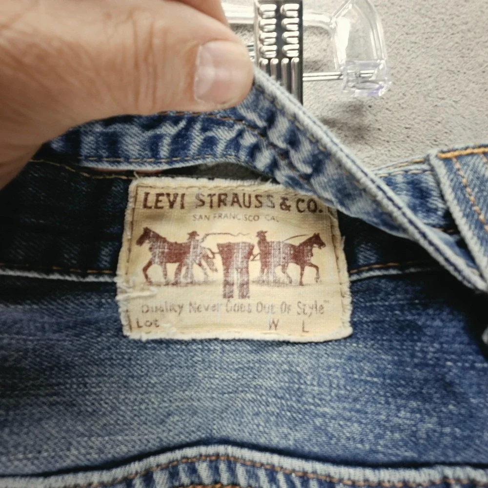 Vintage Levis Engineered Shorts Mens 32 Cinch Back 503 Loose Jeans Jorts Denim
